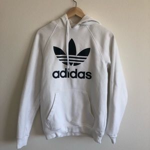 Adidas trefoil hooded sweatshirt white S